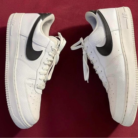 Nike Other - Nike Men’s White Leather Sneakers with Black Swoosh Accent